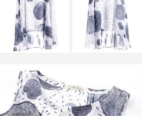 所然原創(chuàng)文藝精紡麻料水墨年輪印花套裝 流淌在織物上的時(shí)光詩(shī)畫(huà)